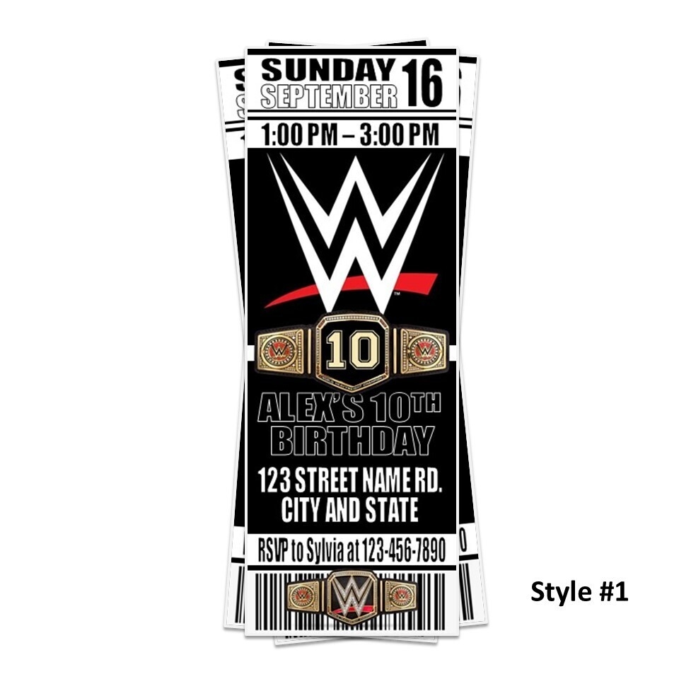 Printable Wwe Ticket Template
