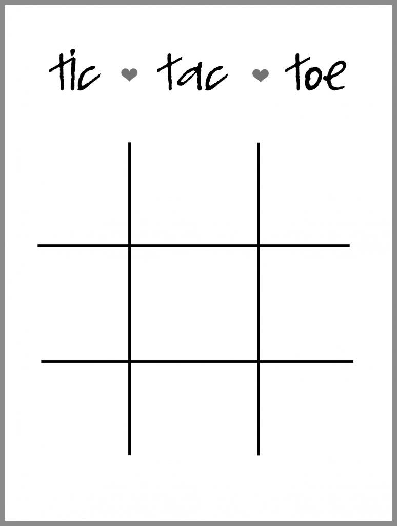 Tic Tac Toe Template Printable
